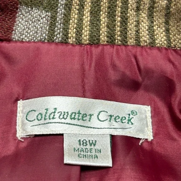 Coldwater Creek Aztec Western Jacket Women's 18W Red Wool Blend Button Front - Picture 3 of 10